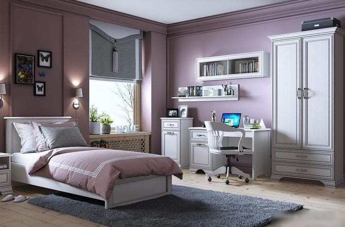 Шкаф распашной Anrex Tiffany 2DG2S Вудлайн Кремовый