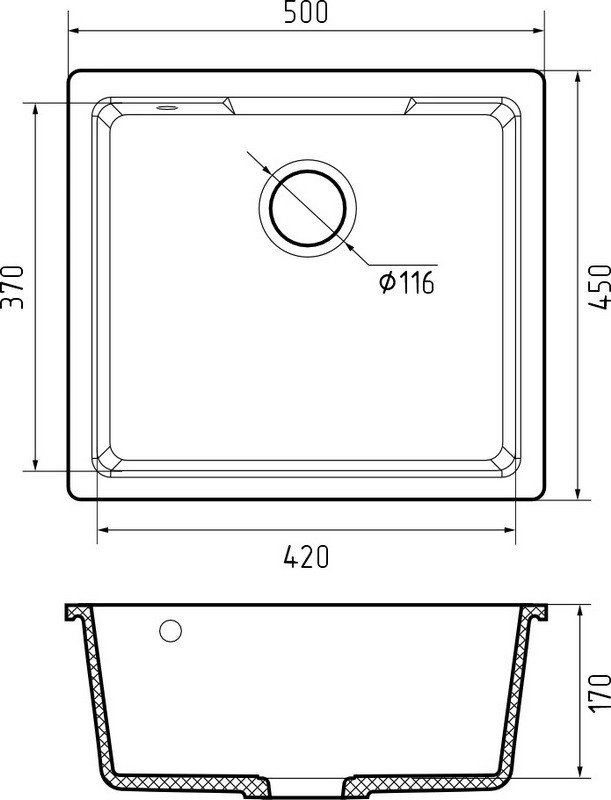 Кухонная мойка GranFest QUARZ GF-UR-4550 (черный)