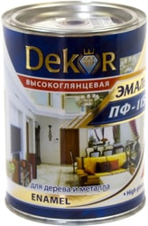 Эмаль Dekor ПФ-115 глянцевая (белый, 0.8 кг)