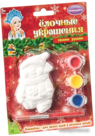 Набор для создания поделок/игрушек Bondibon Елочные украшения. Снеговичок ВВ1662