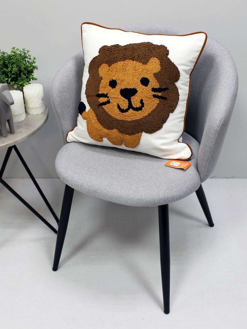 Чехол на подушку Matex Tufted Toys Львенок ALEX-55 (белый/коричневый)
