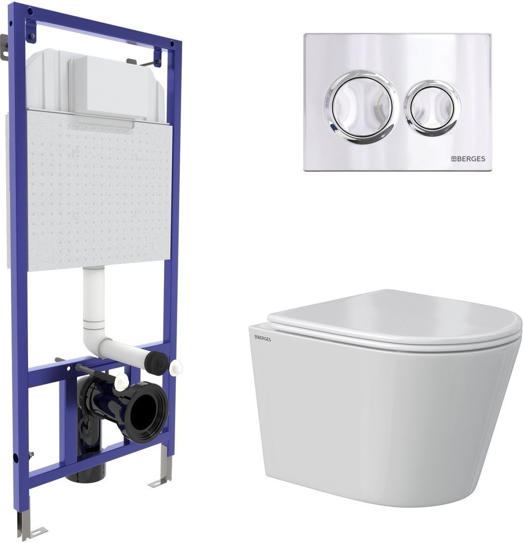 Унитаз подвесной Berges Wasserhaus Vita Rimless 043377 (с сиденьем)