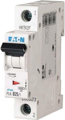 Выключатель автоматический Eaton PL6 1P 25А С 6кА 1M 286535