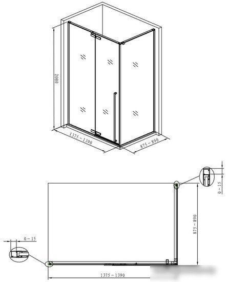 Душевой уголок Allen Brau Fantasy 140x90 3.11004-00