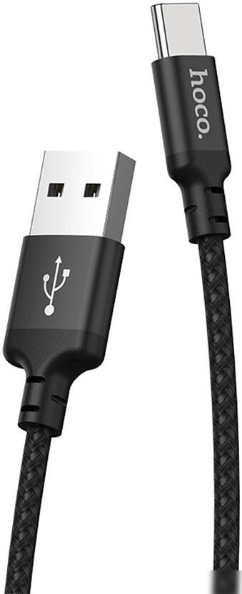 Кабель Hoco X14 USB Type-A - USB Type-C (1 м, черный)