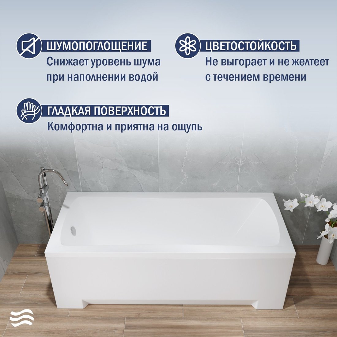 Ванна Lauter Bianca 150х70 21207150 (с ножками, лицевым и торцевым экраном)