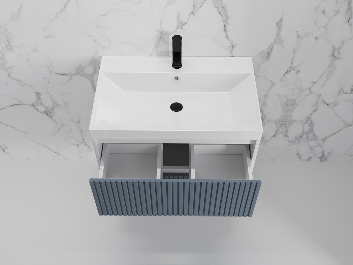 Symbolite Тумба под умывальник Стокгольм 70 Classic Push 2 ящика (подвесная, графит софт)