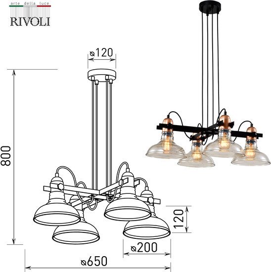Подвесная люстра Rivoli Leila 4093-304 Б0055028