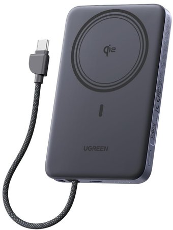 Внешний аккумулятор Ugreen Magflow Air Qi2 15W PB570 75982B 10000mAh (серый)
