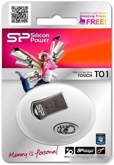 USB Flash Silicon-Power Touch T01 64GB Black (SP064GBUF2T01V1K)