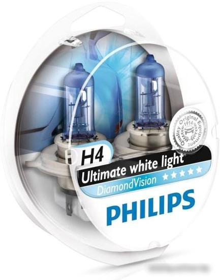 Галогенная лампа Philips H4 DiamondVision 2шт