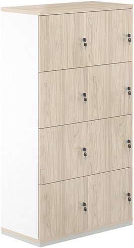Шкаф распашной Norden 8 ячеек AG.233.WH.WH.AR (белый/белый/акация равелло)