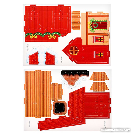 Конструктор Unicon 3D Дом Деда Мороза с гирляндой 9691263
