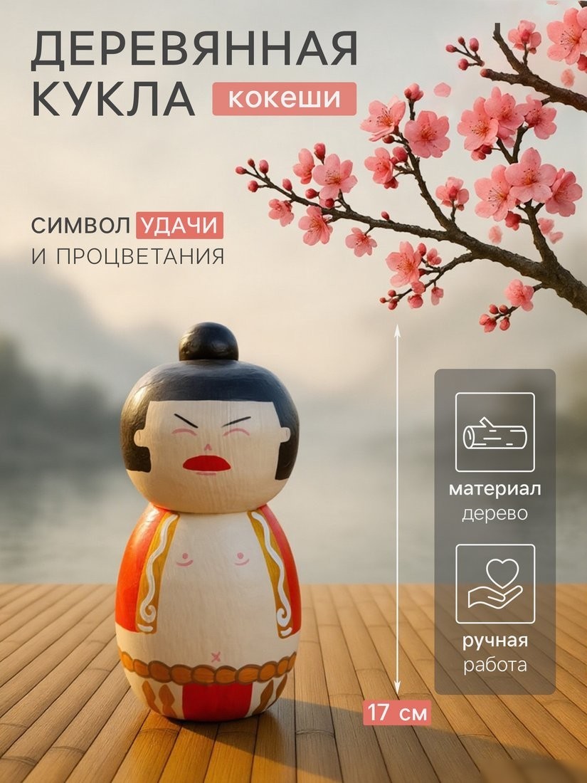 Статуэтка Sima-Land Японская кукла кокеши Харуко 10465081