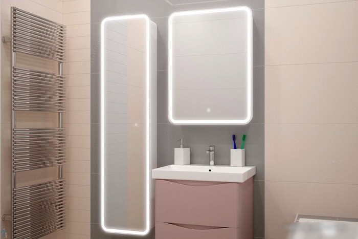 Континент Шкаф с зеркалом Elliott Led 60x80 (правый)
