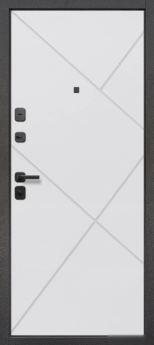 Металлическая дверь Guard 7см Серебро/белый матовый (86x205, левая)