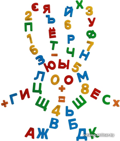 Алфавит Полесье Первые уроки (33 буквы+10 цифр+5 математических знаков, магнит)