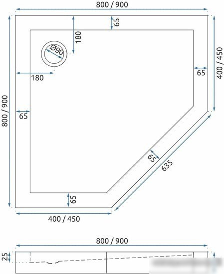 Душевой поддон Rea Diamond 80x80 (белый)
