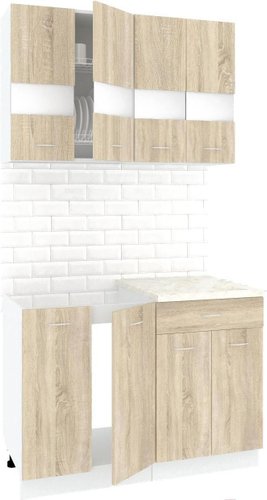 Готовая кухня Кортекс-мебель Корнелия Экстра 1.1м (дуб сонома/мадрид)