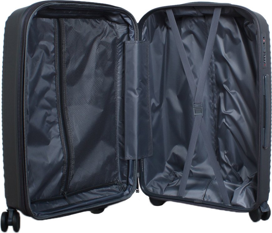Чемодан-спиннер Eurobags PP-N81 (M, черный)