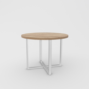Кухонный стол Hype Mebel Раунд 80x80 (белый/дуб галифакс натуральный)
