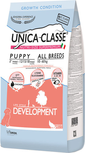 Сухой корм для собак Unica Classe Growth Condition Puppy All Breeds Development Chicken 12 кг
