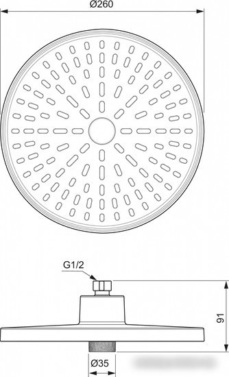 Верхний душ Ideal Standard BD581XG (черный матовый)