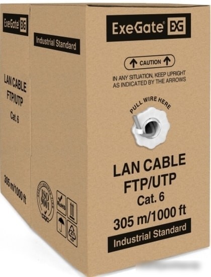 Кабель ExeGate UTP4-C6-CU-S23-IN-PVC-GY-305 UTP