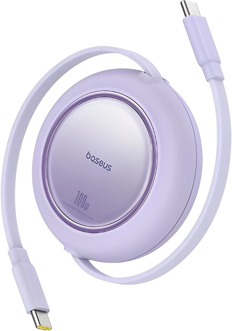 Кабель Baseus Free2Pull Mini Retractable Charging Cable 100W USB Type-C - USB Type-C (1.5 м, сиреневый)