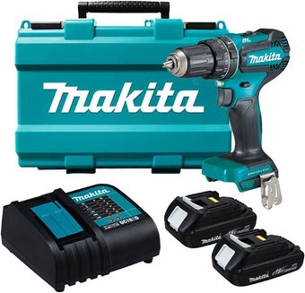 Ударная дрель-шуруповерт Makita DHP485SYE (с 2-мя АКБ, кейс)