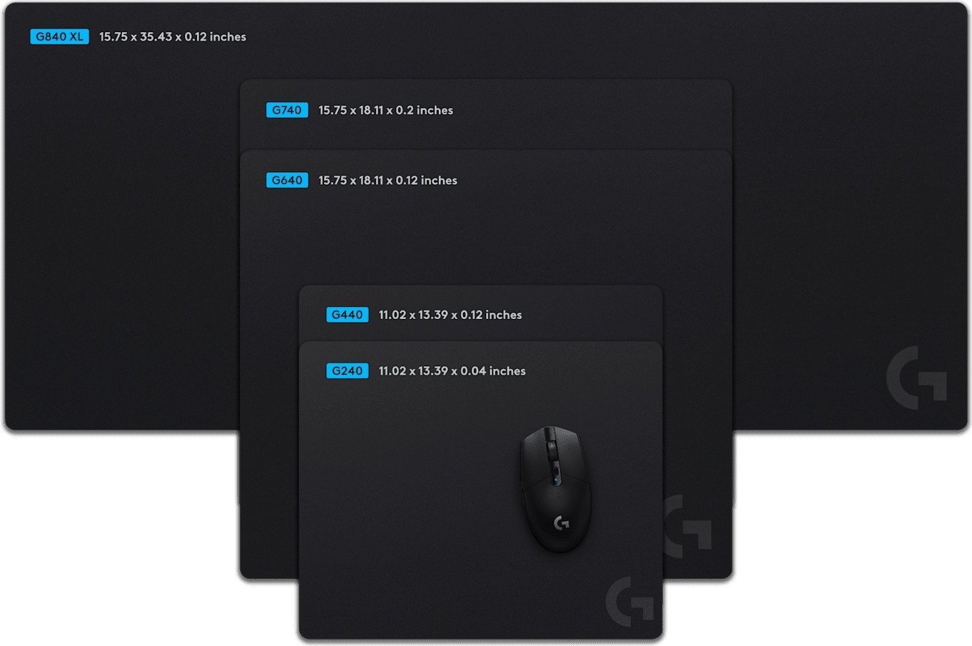 Коврик для мыши Logitech G640 (с серым логотипом)