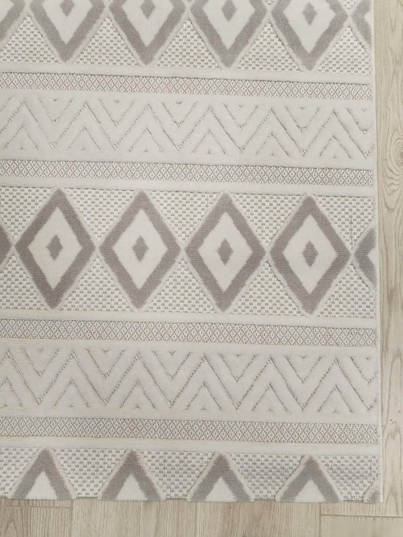 Ковер для жилой комнаты Radjab Carpet Сканди Сизаль Прямоугольник 10926C 12251RK (1.6x2.3, Grii/Krem)