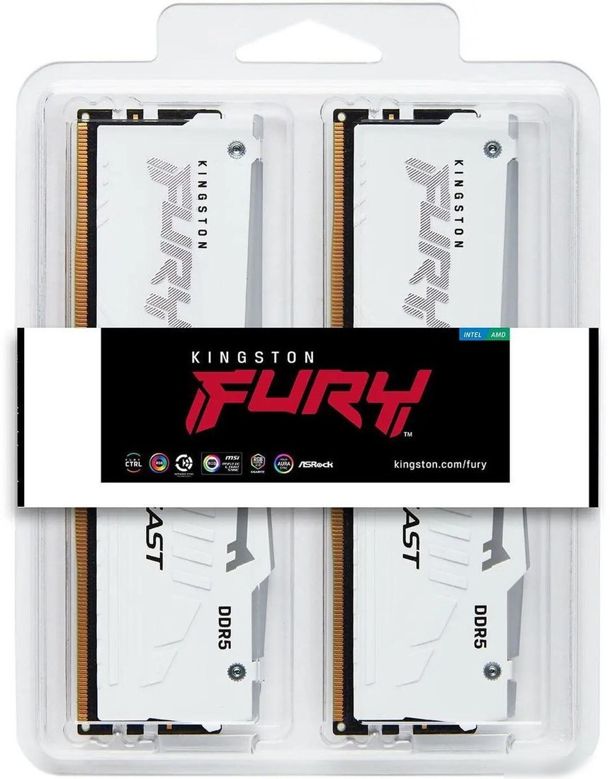 Оперативная память Kingston FURY Beast RGB 2x16ГБ DDR5 5200 МГц KF552C40BWAK2-32
