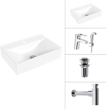Умывальник Lauter 21887B + Spray 21CK308C + сифон 21635CH + донный клапан 21190CH (хром)