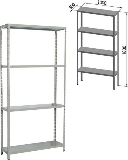 Стеллаж Brabix Ms Kd-185/30-4 291114