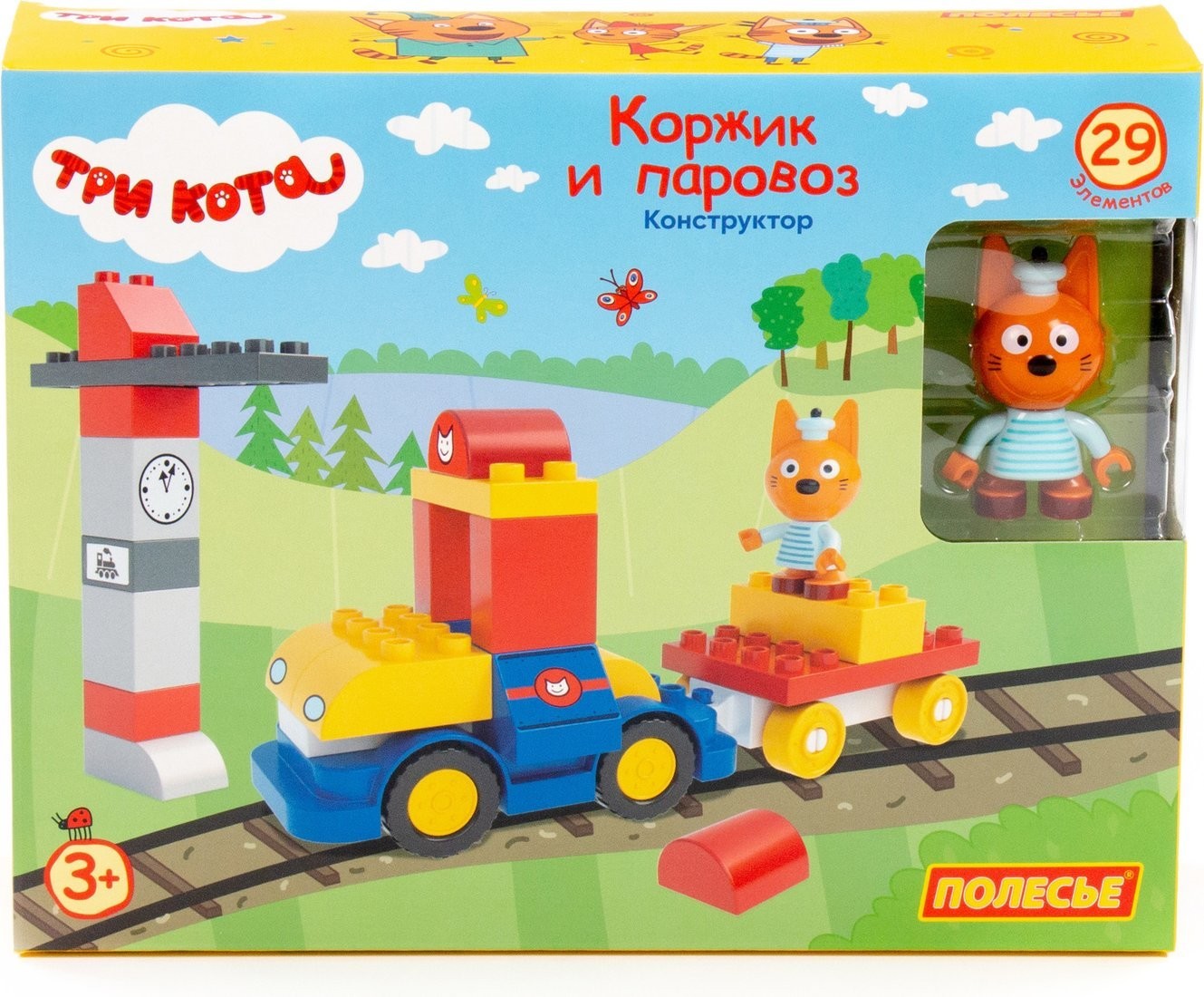 Конструктор Полесье Три кота. Коржик и паровоз 77490