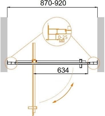 Душевая дверь Cezares Molveno-BA-1-90-C-Cr-IV