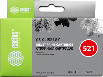 Картридж CACTUS CS-CLI521GY (аналог Canon CLI-521 Gray)