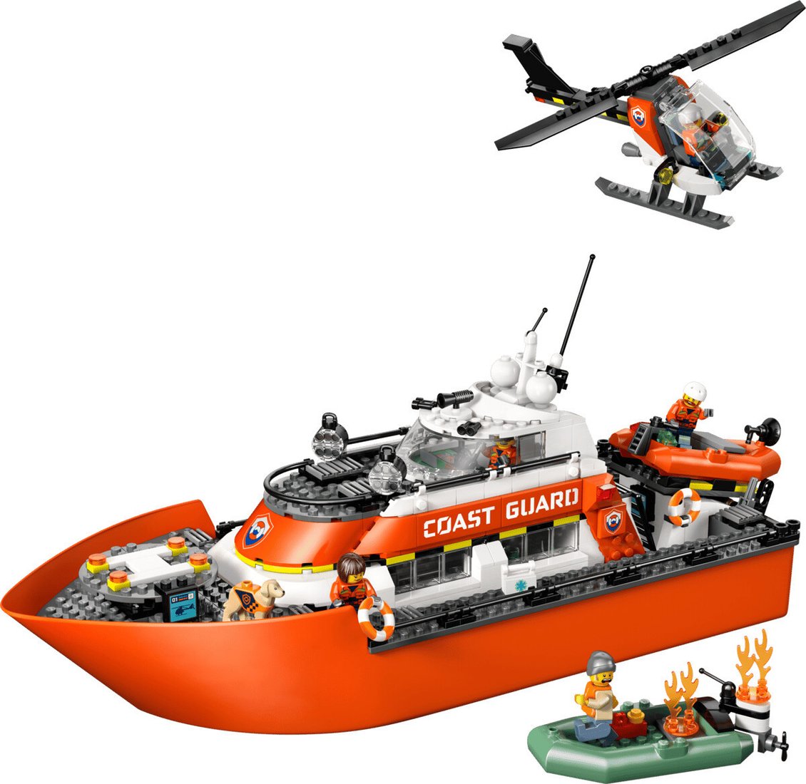 Конструктор LEGO City 60504 Спасательный катер и вертолет береговой охраны