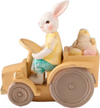 Статуэтка Sima-Land Заяц-тракторист с цыпленком и яичками в кузове 10583206