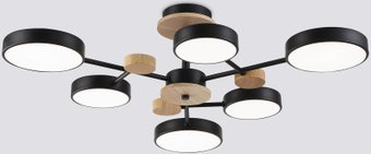 Подвесная люстра Ambrella FL4863/6 BK/WD (черный/дерево)