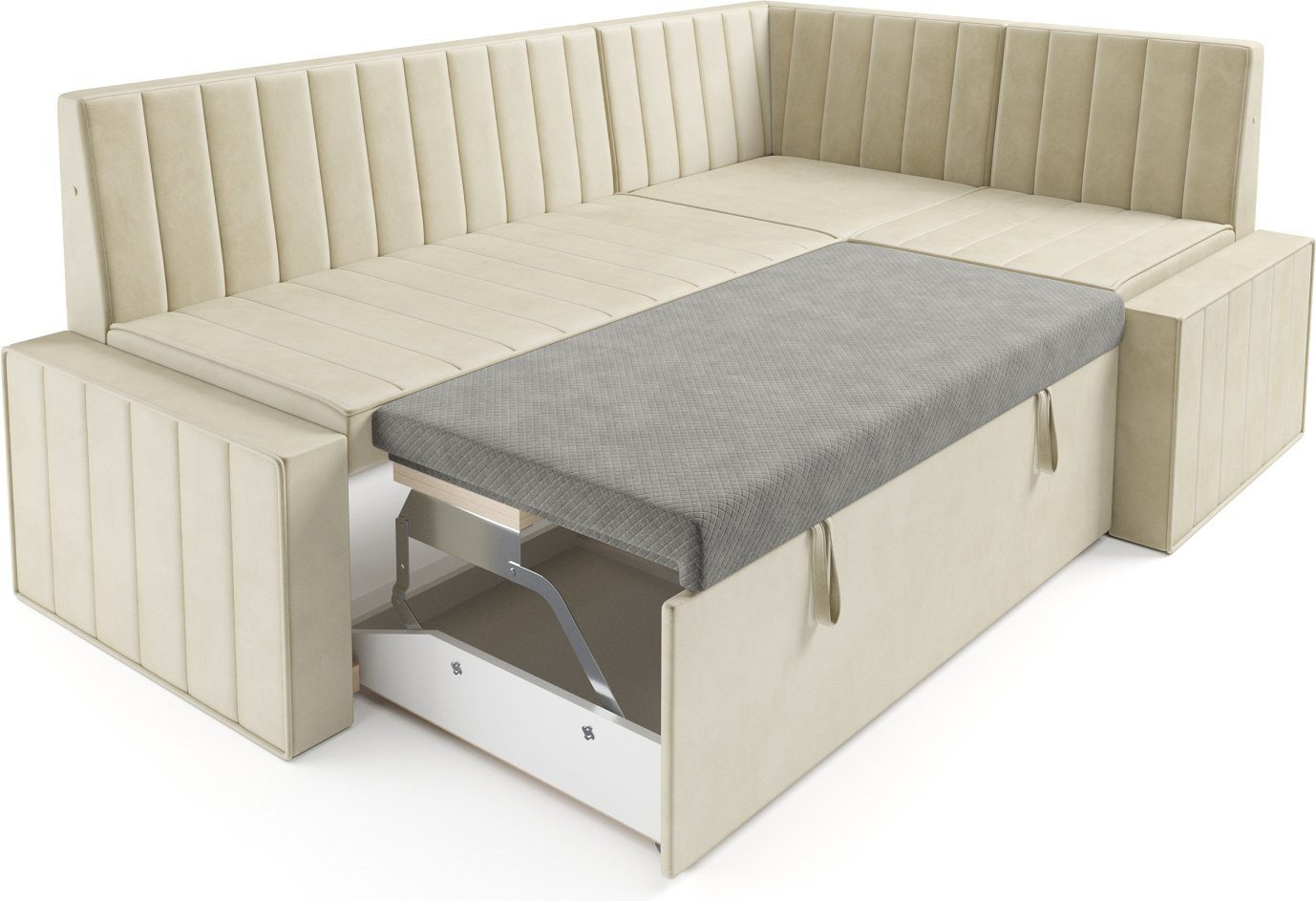 Угловой диван Мебель-АРС Вермут 211x83x141 M11-23-4 (бежевый Star Velvet 6 Light Beige)