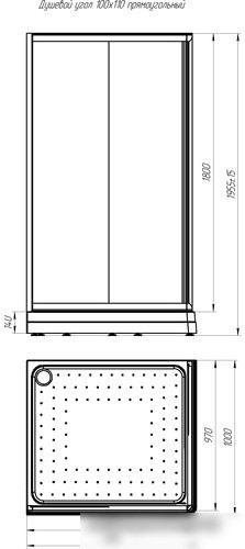 Душевой уголок Radomir 100x110 L 1-03-1-1-0-1230 (прозрачное стекло)