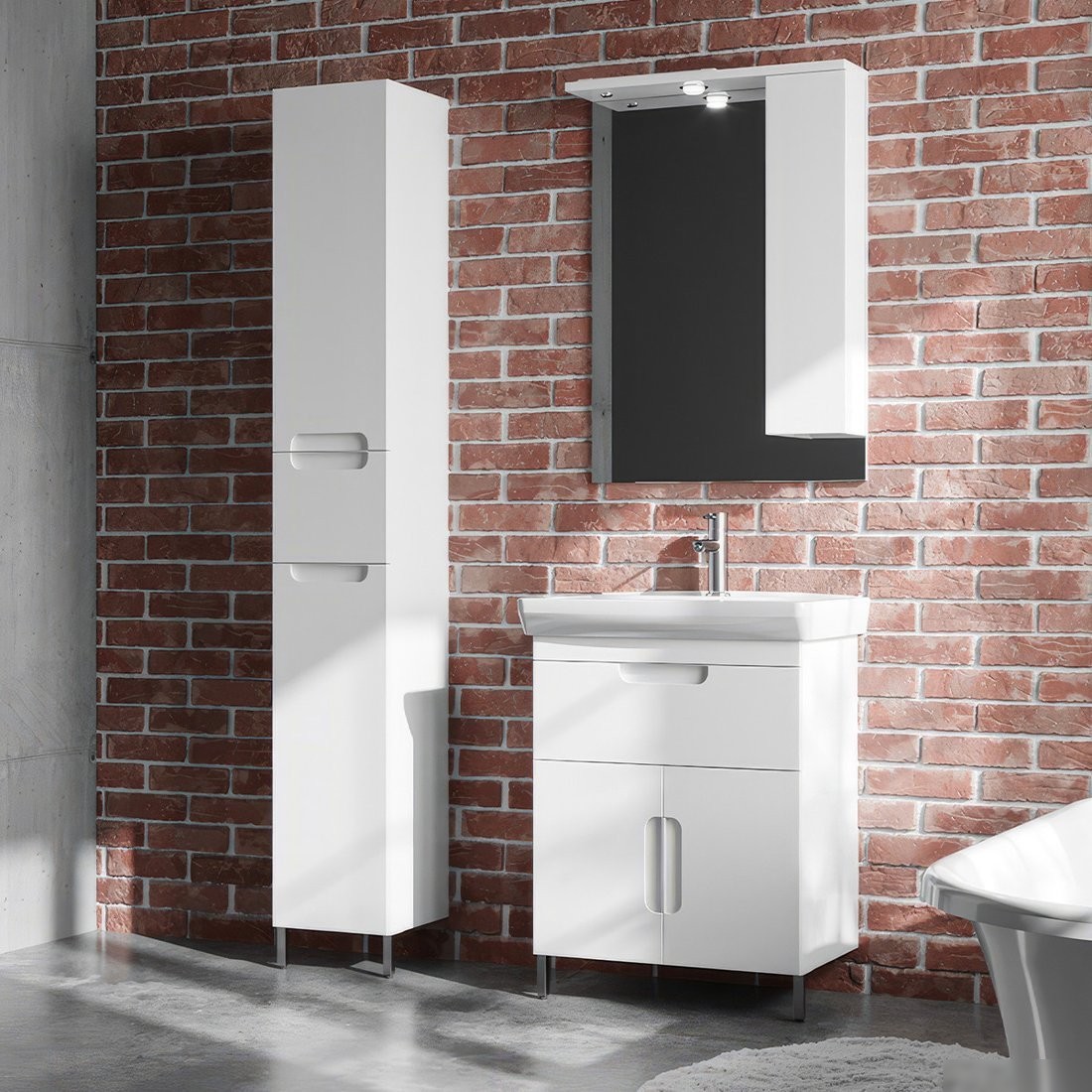 Belux Шкаф-пенал Мадейра П 30-01 K (1, белый глянцевый)