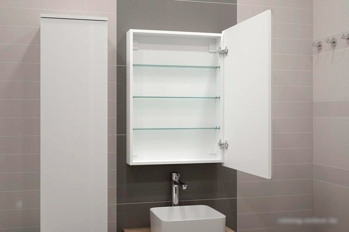 Континент Шкаф с зеркалом Allure Led 55x80 (правый)