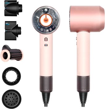 Фен Dyson HD16 Supersonic Nural Straight+Wavy (с переходником на евровилку, керамический розовый/розовое золото)