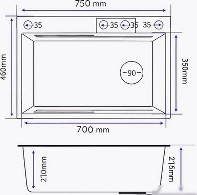 Кухонная мойка MARRBAXX C7546-R Decor C7546-DMR (нержавеющая сталь)