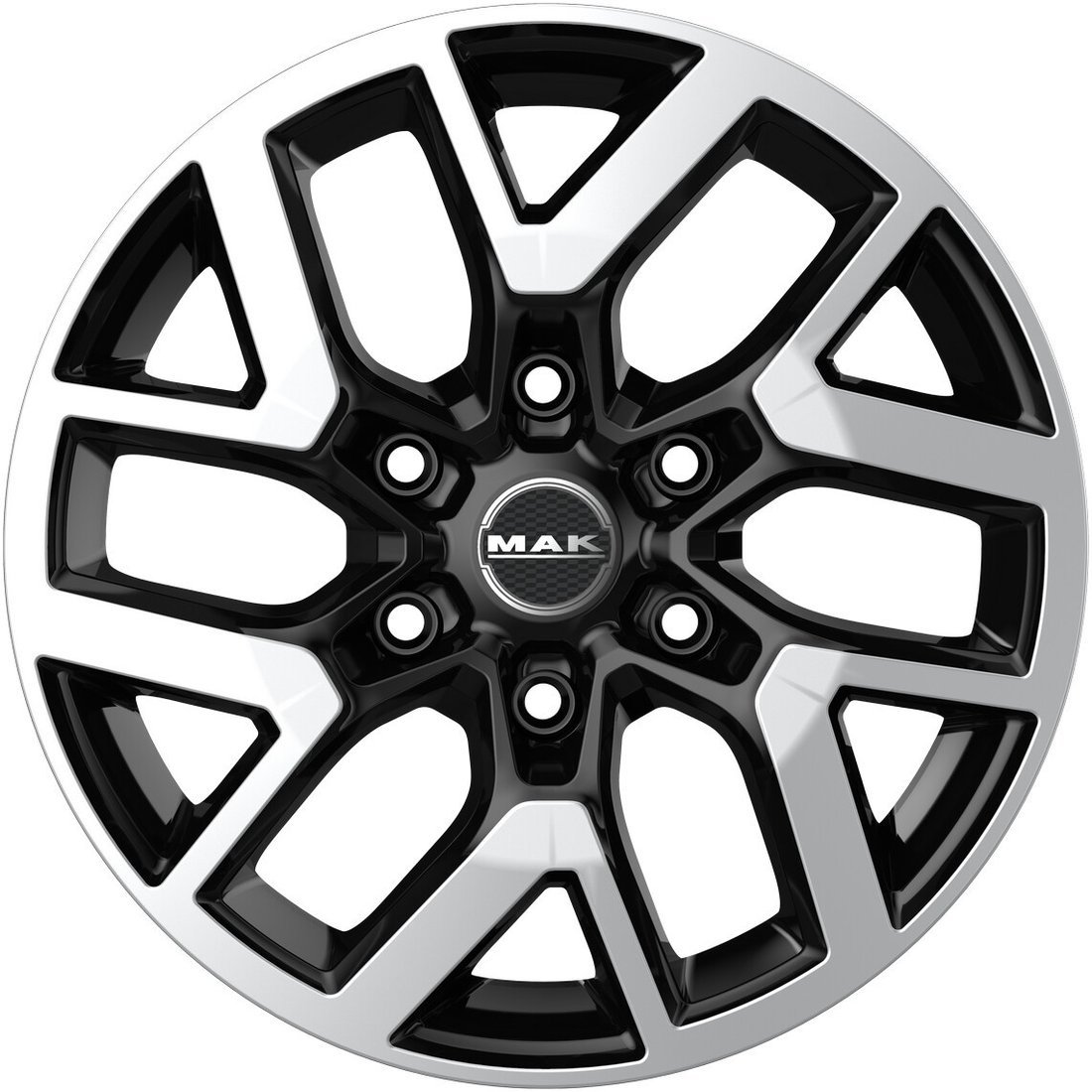 Литые диски MAK Gravel 16x6.5" 6x120мм DIA 74.5мм ET 50мм Black Mirror