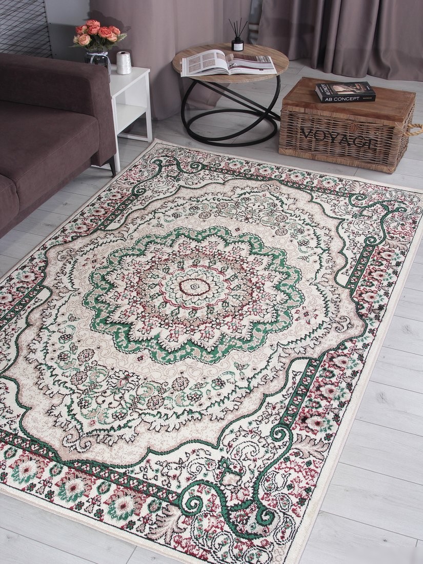 Ковер для жилой комнаты Merinos Darga F670-STAN-CREAM-GREEN (2x5)