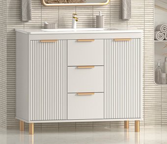 Brevita Тумба с умывальником Risacca Crema 100 RIS-06100-0342Я+B-OND100-01 (серый кашемир)